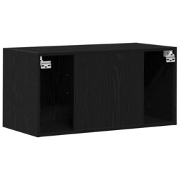 Berkfield Home Wall Cabinet Black Oak 80x39x40 cm Engineered Wood - Size: 80 x 39 x 40 cm - thumbnail 8