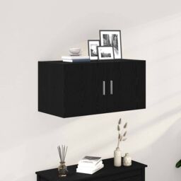 Berkfield Home Wall Cabinet Black Oak 80x39x40 cm Engineered Wood - Size: 80 x 39 x 40 cm - thumbnail 1