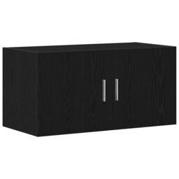 Berkfield Home Wall Cabinet Black Oak 80x39x40 cm Engineered Wood - Size: 80 x 39 x 40 cm - thumbnail 2