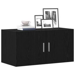 Berkfield Home Wall Cabinet Black Oak 80x39x40 cm Engineered Wood - Size: 80 x 39 x 40 cm - thumbnail 4