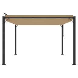 Berkfield Home Gazebo with Louvered Roof 3x3 m Taupe Fabric & Aluminium in Beige - thumbnail 4
