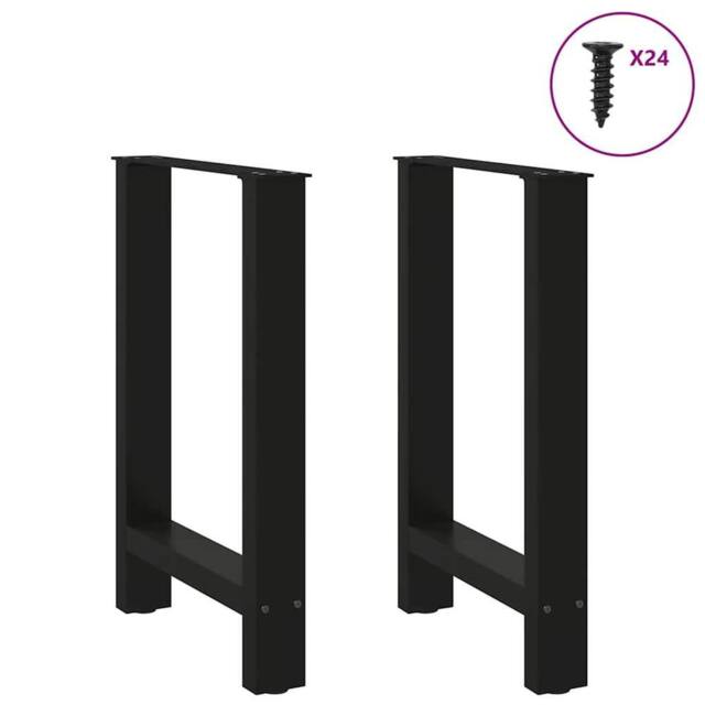 Berkfield Home Modern Coffee Table Legs Black 2 pcs 60x(72-73) cm Steel - image 1