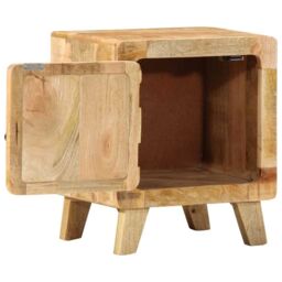 Berkfield Home Bedside Cabinet 2 pcs 40x32x46 cm Solid Wood Rough Mango in Brown - Size: 40 x 32 x 46 cm - thumbnail 5