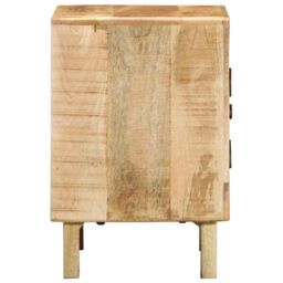 Berkfield Home Bedside Cabinet 2 pcs 40x32x46 cm Solid Wood Rough Mango in Brown - Size: 40 x 32 x 46 cm - thumbnail 3