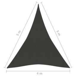 Berkfield Home Sunshade Sail 160 g/m ² Anthracite 4x5x5 m HDPE in Black - thumbnail 6