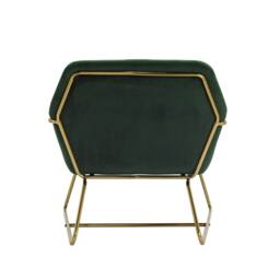 Wyld Haus Marseille Forest Green Velvet Armchair with Gold Legs - thumbnail 6