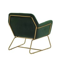 Wyld Haus Marseille Forest Green Velvet Armchair with Gold Legs - thumbnail 5