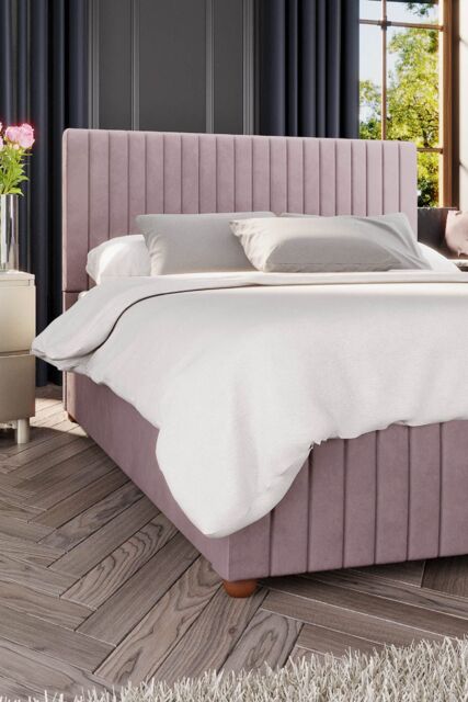 Laurence Llewelyn-Bowen Estella Ottoman Storage Bed in Plush Velvet Fabric, Custom Made in Rose - Size: Single - image 1