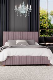 Laurence Llewelyn-Bowen Estella Ottoman Storage Bed in Plush Velvet Fabric, Custom Made in Rose - Size: Single - thumbnail 4