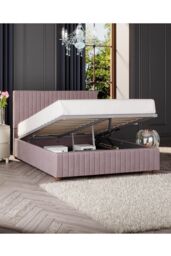Laurence Llewelyn-Bowen Estella Ottoman Storage Bed in Plush Velvet Fabric, Custom Made in Rose - Size: Single - thumbnail 3