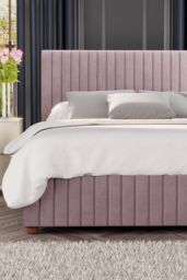 Laurence Llewelyn-Bowen Estella Ottoman Storage Bed in Plush Velvet Fabric, Custom Made in Rose - Size: Single - thumbnail 2