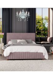 Laurence Llewelyn-Bowen Estella Ottoman Storage Bed in Plush Velvet Fabric, Custom Made in Rose - Size: Single - thumbnail 5