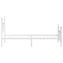 Berkfield Home Metal Bed Frame with Headboard & Footboard White 90x200 cm - thumbnail 7