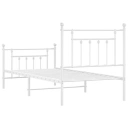 Berkfield Home Metal Bed Frame with Headboard & Footboard White 90x200 cm - thumbnail 8