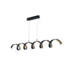 Netlighting HELIX LED Swirl Pendant Ceiling Light Black 2400lm 4000K 125x13.5cm - Size: 125x13.5 cm - thumbnail 1