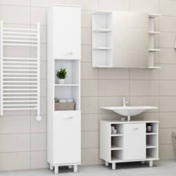 Berkfield Home 3 Piece Bathroom Furniture Set White Engineered Wood - thumbnail 1