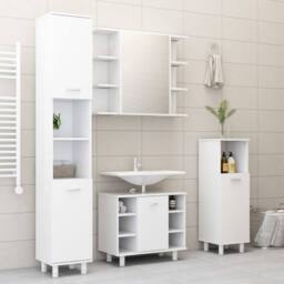 Berkfield Home 3 Piece Bathroom Furniture Set White Engineered Wood - thumbnail 3