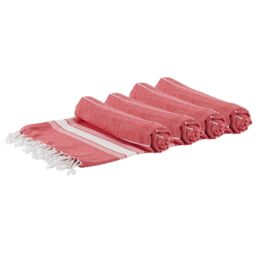 Nicola Spring 100% Cotton Bath Towel Turkish Style Hamman Beach Towel Sheet - 170 x 90cm (x4) in Red - thumbnail 1