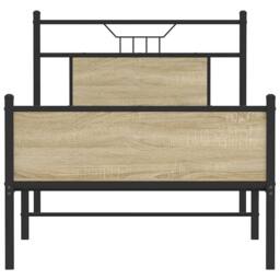 Berkfield Home Durable Bed Frame without Mattress Sonoma Oak 90x200 cm Engineere in Brown - thumbnail 6