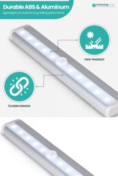 Neel Blue Motion Sensor Light, Under Cabinet Lighting, 3pcs in White - thumbnail 4