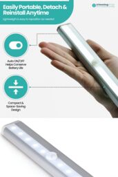 Neel Blue Motion Sensor Light, Under Cabinet Lighting, 3pcs in White - thumbnail 2