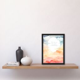 Artery8 Wall Art Print True Love is Born from Understanding Buddhist Sun Clouds Framed Art in Orange - Size: A4 - thumbnail 4