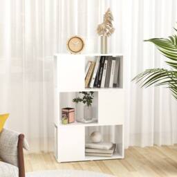 Berkfield Home Book Cabinet Room Divider White 60x24x94 cm Engineered Wood - Size: 60 x 24 x 94 cm - thumbnail 3