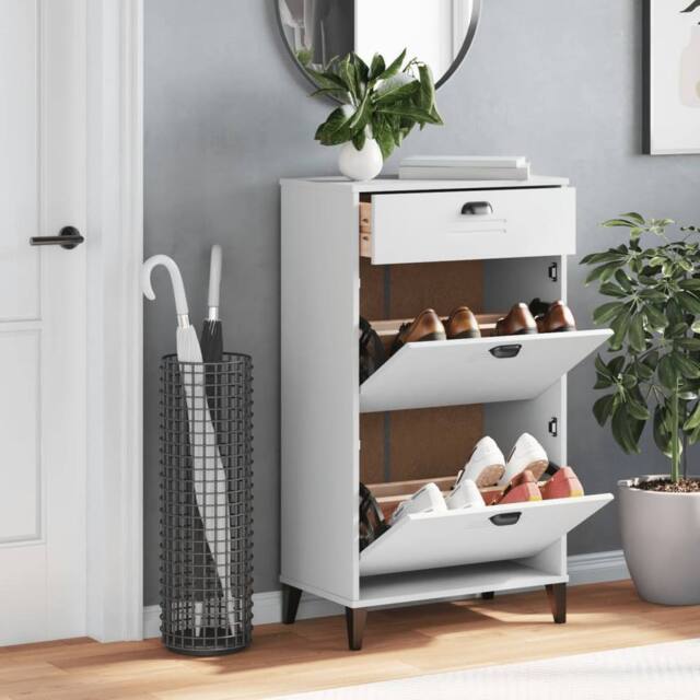 Berkfield Home Shoe Cabinet VIKEN White Engineered Wood - image 1