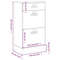 Berkfield Home Shoe Cabinet VIKEN White Engineered Wood - thumbnail 9