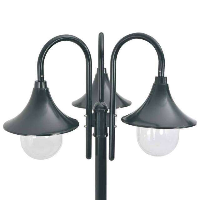 Berkfield Home Garden Post Light E27 220 cm Aluminium 3-Lantern Dark Green - image 1