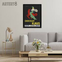 "Artery8 Klaus Chocolate Vintage Advert Framed Canvas Wall Art Print Cappiello in Black - Size: W18"" x H24""" - thumbnail 3