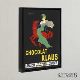 "Artery8 Klaus Chocolate Vintage Advert Framed Canvas Wall Art Print Cappiello in Black - Size: W18"" x H24""" - thumbnail 2