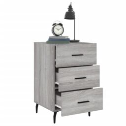 Berkfield Home Bedside Cabinet Grey Sonoma 40x40x66 cm Engineered Wood - Size: 40 x 40 x 66 cm - thumbnail 4