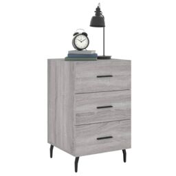 Berkfield Home Bedside Cabinet Grey Sonoma 40x40x66 cm Engineered Wood - Size: 40 x 40 x 66 cm - thumbnail 3