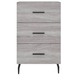 Berkfield Home Bedside Cabinet Grey Sonoma 40x40x66 cm Engineered Wood - Size: 40 x 40 x 66 cm - thumbnail 5