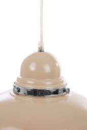Orsina Blue Bowl Shaped Pendant Light, Nordic Style Ceiling Light with Chrome Detail, Smooth Metal Shade in Cream - thumbnail 2