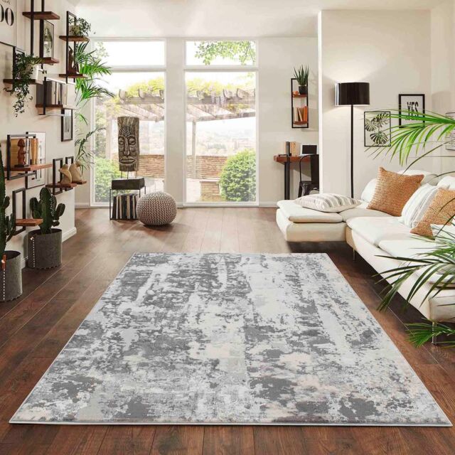 Desire Rugs Modern Styra Abstract Area Rugs Luxury for Bedroom, Living Room, & Hallway in Silver - Size: 160 cm x 230 cm - image 1