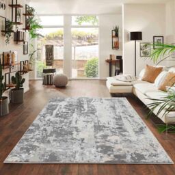 Desire Rugs Modern Styra Abstract Area Rugs Luxury for Bedroom, Living Room, & Hallway in Silver - Size: 160 cm x 230 cm
