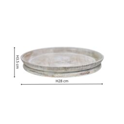 Ivyline Padstow White Wash Wooden Candle Tray D28cm - Matching Lanterns & Candle Holders Available - Made of premium quality wood - thumbnail 4