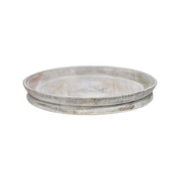 Ivyline Padstow White Wash Wooden Candle Tray D28cm - Matching Lanterns & Candle Holders Available - Made of premium quality wood - thumbnail 2
