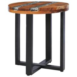 Berkfield Home Coffee Table 40x45 cm Solid Teak Wood & Polyresin - thumbnail 8