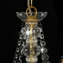 Berkfield Home Chandelier with Beads Golden 8 x E14 Bulbs in Gold - thumbnail 5