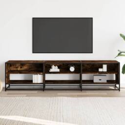 Berkfield Home TV Cabinet Smoked Oak 180x40x46 cm Engineered Wood in Brown - Size: 180 x 40 x 46 cm - thumbnail 1