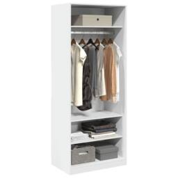 Berkfield Home Wardrobe White 80x50x200 cm Engineered Wood - Size: 80 x 50 x 200 cm - thumbnail 3