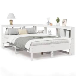 Berkfield Home Bookcase Bed without Mattress White 120x200 cm Solid Wood Pine - Size: Small Double - thumbnail 2