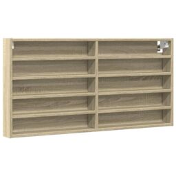 Berkfield Home Vitrine Cabinet Sonoma Oak 100x8.5x50 cm Engineered Wood in Brown - thumbnail 2
