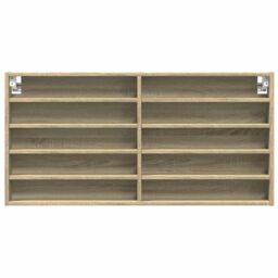 Berkfield Home Vitrine Cabinet Sonoma Oak 100x8.5x50 cm Engineered Wood in Brown - thumbnail 4