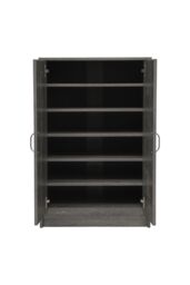 Living and Home 6-Tier Two Doors Wood Grain Shoe Cabinet in Grey - thumbnail 4