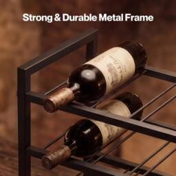 NESTLUNE 16 Bottle Wine Rack Countertop Wine in Black - Size: 100 cm x 60 cm - thumbnail 3
