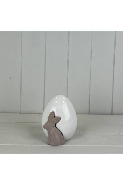 KDMD Charming Ceramic White Egg with Rabbit - image 1